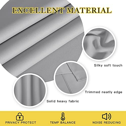 NICETOWN Blackout Bedroom Curtain 120 inches Long - Grommet Thermal