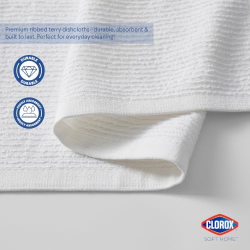 Clorox Ribbed Bar Mops - 100% Cotton Quick Dry Extra Large Dishcloths