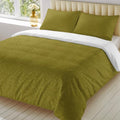 Olive Green Grain Texture Cal King Duvet Cover Set, Vintage Industrial