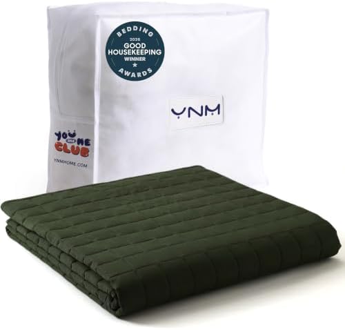 YnM 10lbs Weighted Blanket for Adults,Cotton Heavy Bed Throw Blanket