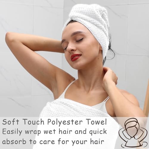 2 Pcs White Hand Towel Set 16"x31" Soft Highly Absorbent Quick Dry