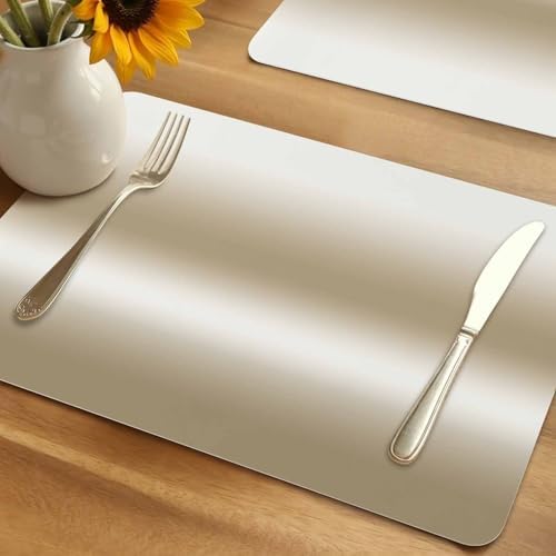 Placemats Set of 6 Abstract Gradient Khaki Beige Heat-Proof
