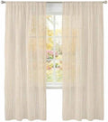 Creamy Ivory Semi Sheer Curtains 108" Long 2 Panels, Light Filter