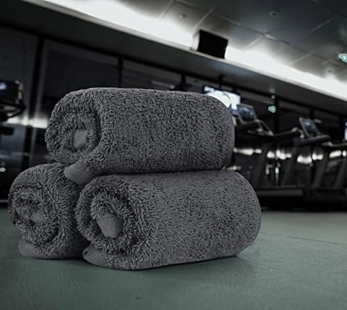 Utopia Towels 60 Pack Washcloths, 12x12 in, 100% Cotton, Grey