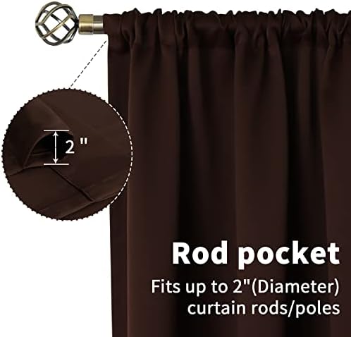BGment Rod Pocket Blackout Curtains for Bedroom - Thermal Insulated