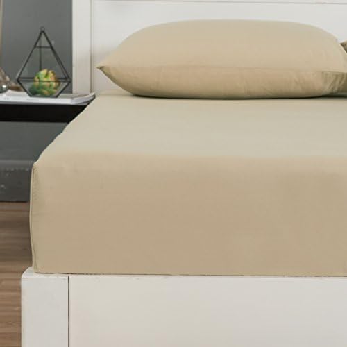 DaDa Bedding Luxury Soft Cotton Fitted Sheet w/Pillow Cases - Neutral