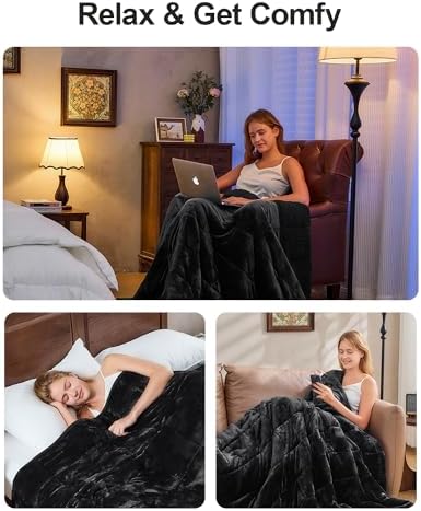 Ultra Soft Sherpa Weighted Blanket for Adults, 60"x80" 25lbs Heavy