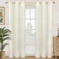 YoungsTex 84 Inches Length Linen Curtains for Living Room 2 Panels