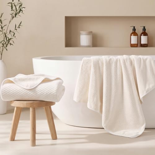 ecolook Microfiber Bath Sheet 35x70in, Lightweight & Quick Dry, Beige