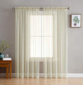 Empire Home Addison Sheer Voile Window Curtain Solid Panels - Set of 2