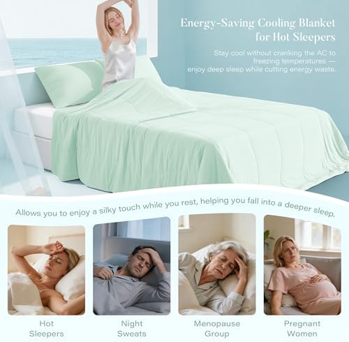 DOWNSTORIA Cooling Comforter Queen Size with Pillow Cases, Lightweight
