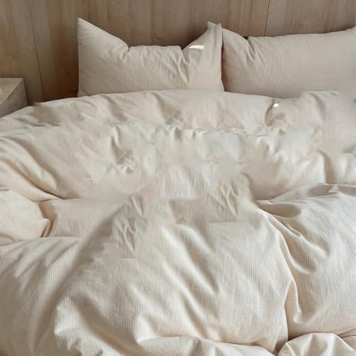 MZP Striped Duvet Cover Set Queen/King Cotton Reversible Vertical