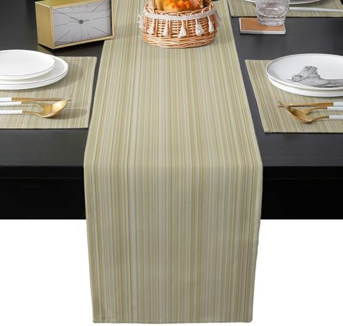 Gradient Stripe Table Runner and Placemats Set of 6 Ombre Brown