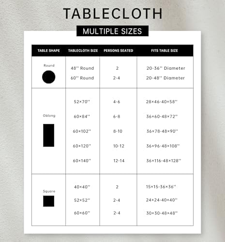 YiHomer Pastoral Square Table Cloth 100% Polyester Fabric 60 x 60 Inch