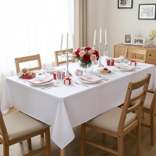 sancua Rectangle Tablecloth, 54 x 108 Inch, White