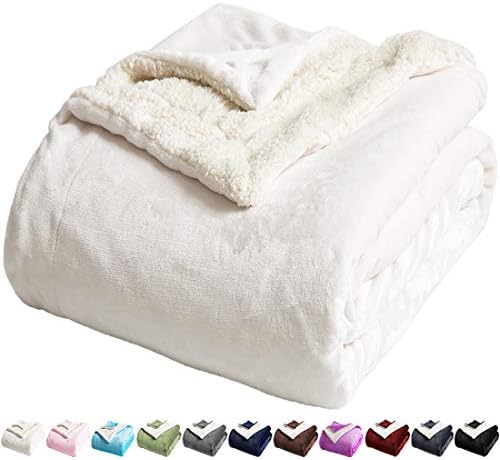 LBRO2M Sherpa Fleece Bed Blanket Super Soft Plush Warm Throw Queen