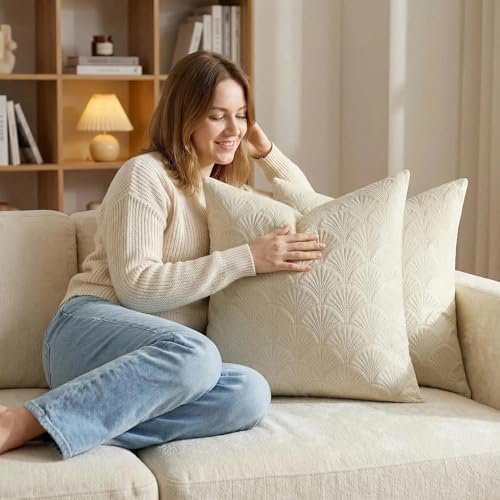 Floral Patterned Lumbar Throw Pillow Covers 20x20 Set of 2, 3D