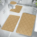 Bath Rugs Sets 4PCS, Memory Foam Bath Mat with Non-Slip Bottom, Super