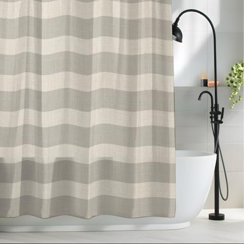 Shower Curtain for Bathroom Minimalist Taupe Stripes Bathtub Curtains