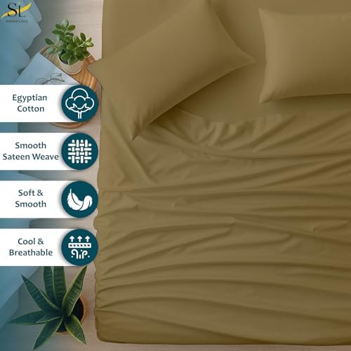 Shreem Linen RV Short Queen Sheets 60x75, 100% Egyptian Cotton 4-Piece