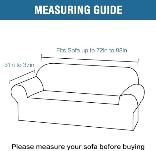H.VERSAILTEX Jacquard Couch Covers for 3 Cushion Couch 1 Piece Stretch