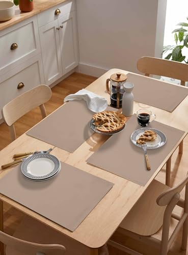 Placemats Set of 8, Beige Woven Placemat, Linen Place Mats for