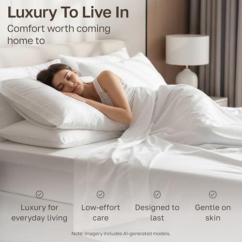 California Design Den Luxury 1000 Thread Count King Size Bed Sheets