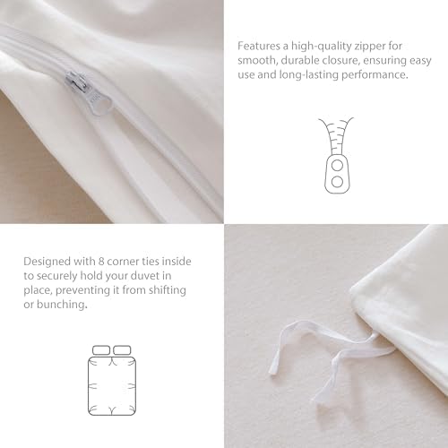 HeimenAogo Egyptian Cotton Duvet Cover Set California King, Ultra Soft