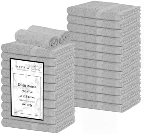 Hand Towels (Pack of 24) Grey Economy Salon Towels - 100% Cotton Spa