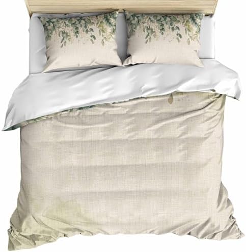 Spring Eucalyptus Bedding 3 Piece Duvet Cover Set Queen Size, Summer