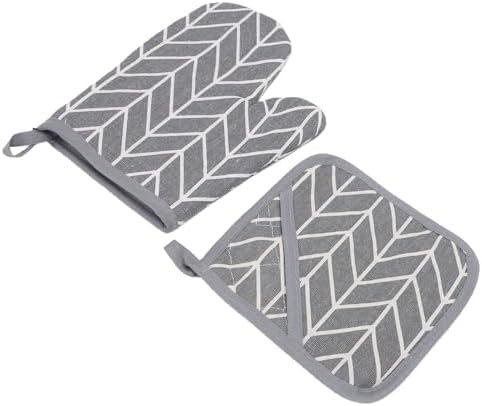 Pssopp Anti Scald Oven Mitts Set Oven Mitt Pot Holder Set, Anti Scald