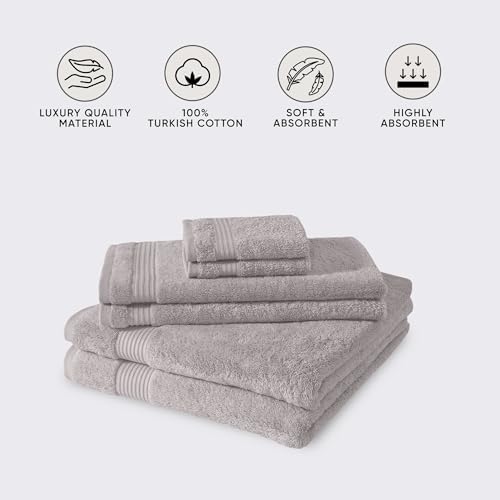 Classic Turkish Towels CTT - Luxury 6 Piece Towel Set, 100% Turkish