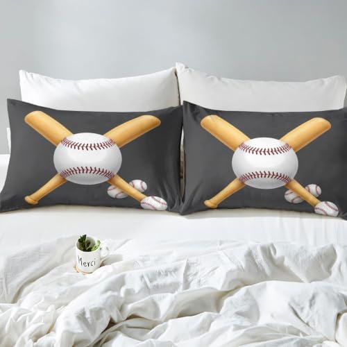 Feelyou Sports Baseball Bedding Set 3D Baseball Bat Printed Duvet
