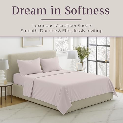 Brushed Microfiber Sheet Set-4 Piece Bed Linens-Fitted & Flat Sheets