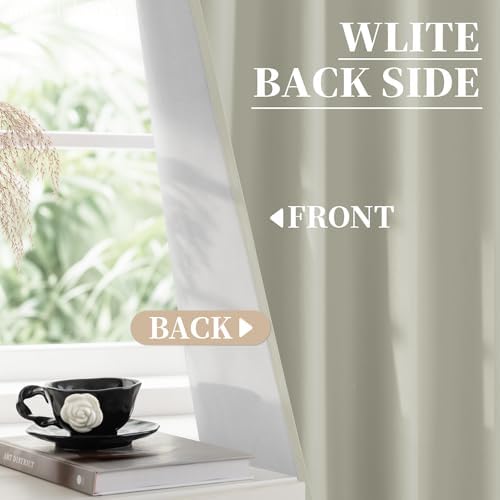 Yakamok Warm Cream Blackout Curtains 72 inch Long with Back Tab 40"