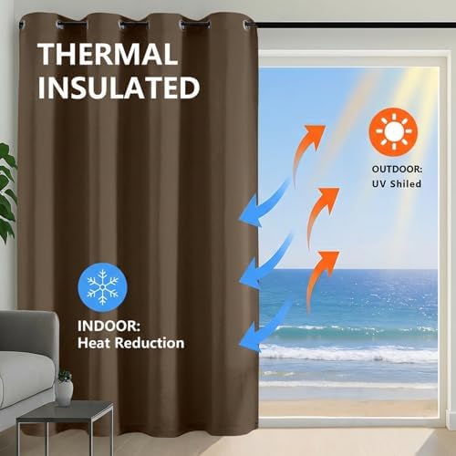 Simplebrand Brown Curtains for Bedroom Living Room 72 Inches Long 2