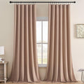 Joydeco Velvet Curtains Rose Beige Blackout Curtains Thermal Insulated