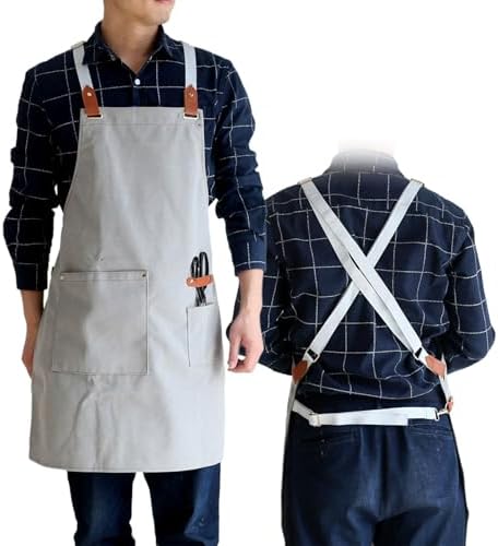 Canvas Aprons for Men Women with Pockets Adjustable Strap Chef Aprons