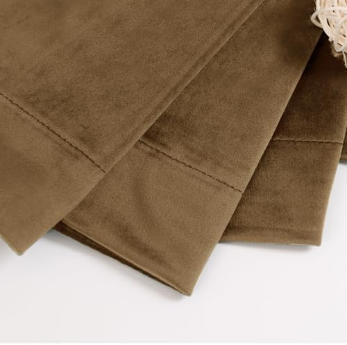 BGment Bronze Brown Velvet Blackout Curtains 72 Inches Long for
