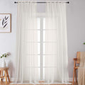 Extra Long Sheer Ivory Curtains for Bedroom Living Room 120 Inches