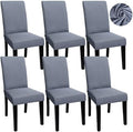 6Pack Dining Room Chair Covers, Stretch Chair Cover, Grey