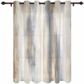 Beige Gray Window Curtains with Grommets Kitchen Drapes, Abstract
