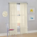 Decotex Set of 2 Sheer Voile Transparent Window Panel Curtain Drapes
