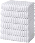12 Pack, 100% Cotton Ribbed Terry White Bar Mop for Kitchen, Highly