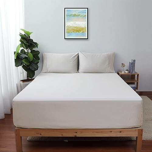 2-Pack Pure Cotton Queen Size Fitted Sheet, 600 Thread Count, Light