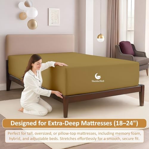 Twin Extra Deep Pocket Fitted Sheet Only, Ultra Soft Microfiber, Taupe