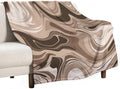 Super Soft Throw Blanket for Couch Taupe and White Blanket for Sofa