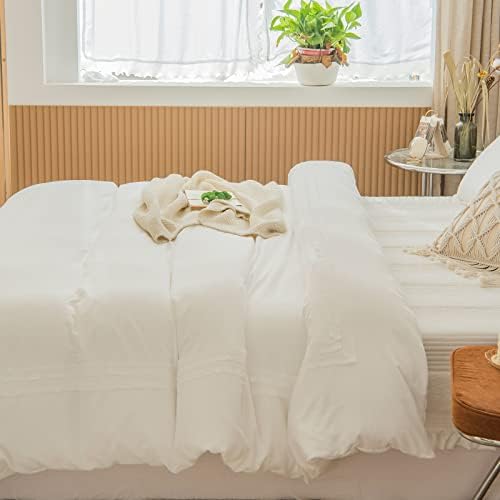 White Duvet Cover King Size Ruffle Comforter Cover Off White Washed
