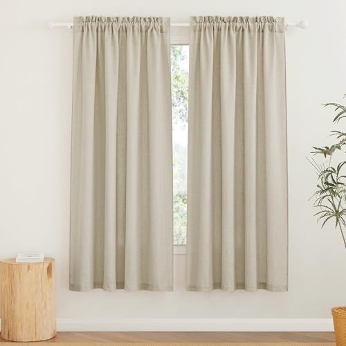 RYB HOME Semi Sheer Curtains 72 inches Long for Bedroom