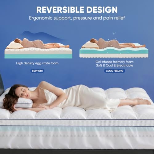 Queen Mattress Topper, 4.5 Inch Memory Foam Mattress Topper for Back